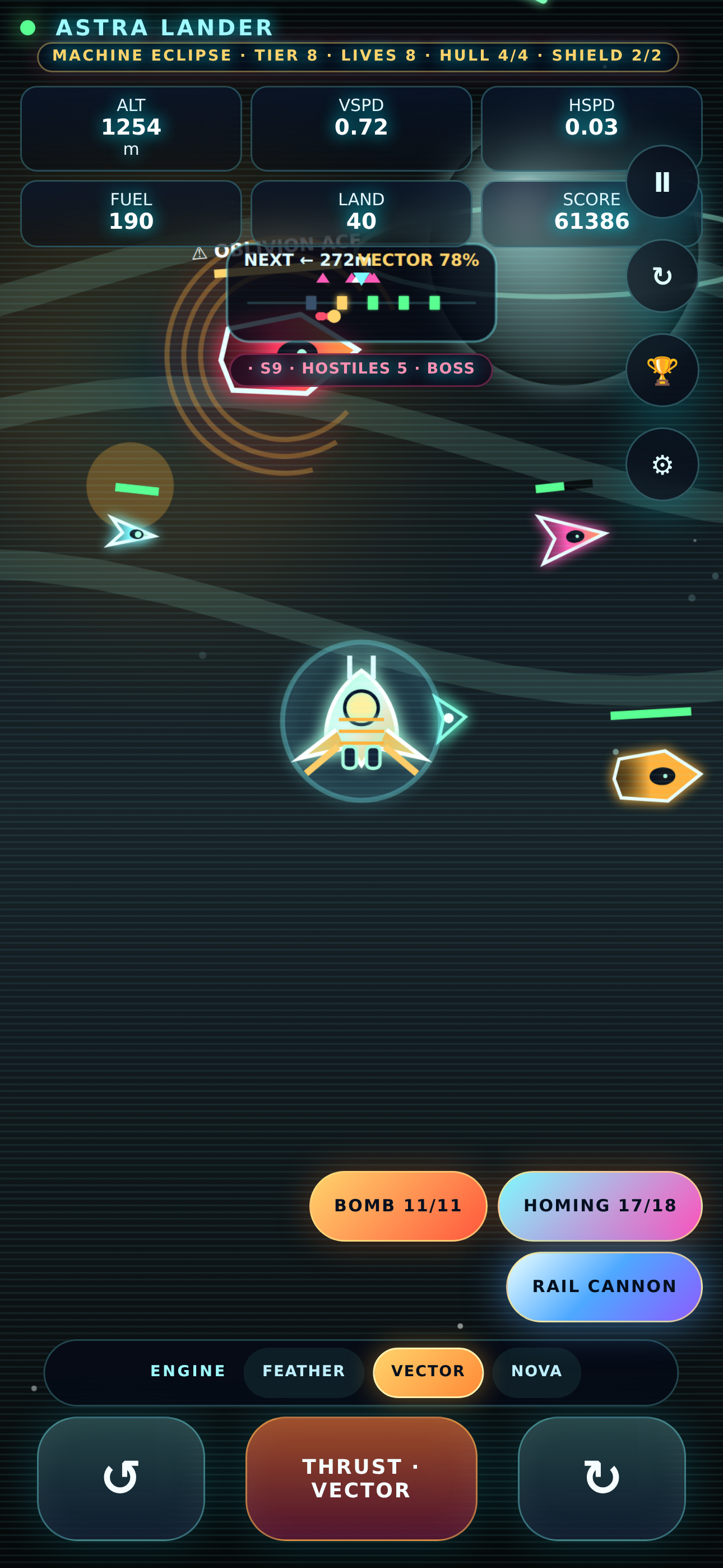 Astra Lander aerial combat gameplay
